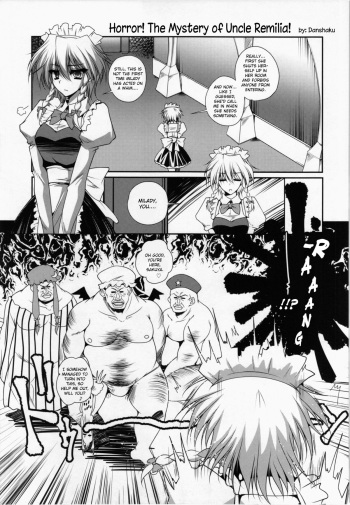 (Reitaisai 12) [Kuma-tan Flash! (Danshaku)] Kyoufu! Remilia Oji-san no Kai | Horror! The Mystery of Uncle Remilia! (Gensoukyou ni Tanetsuke Oji-san ga Yattekita YA-YA-YA) (Touhou Project) [English] cover