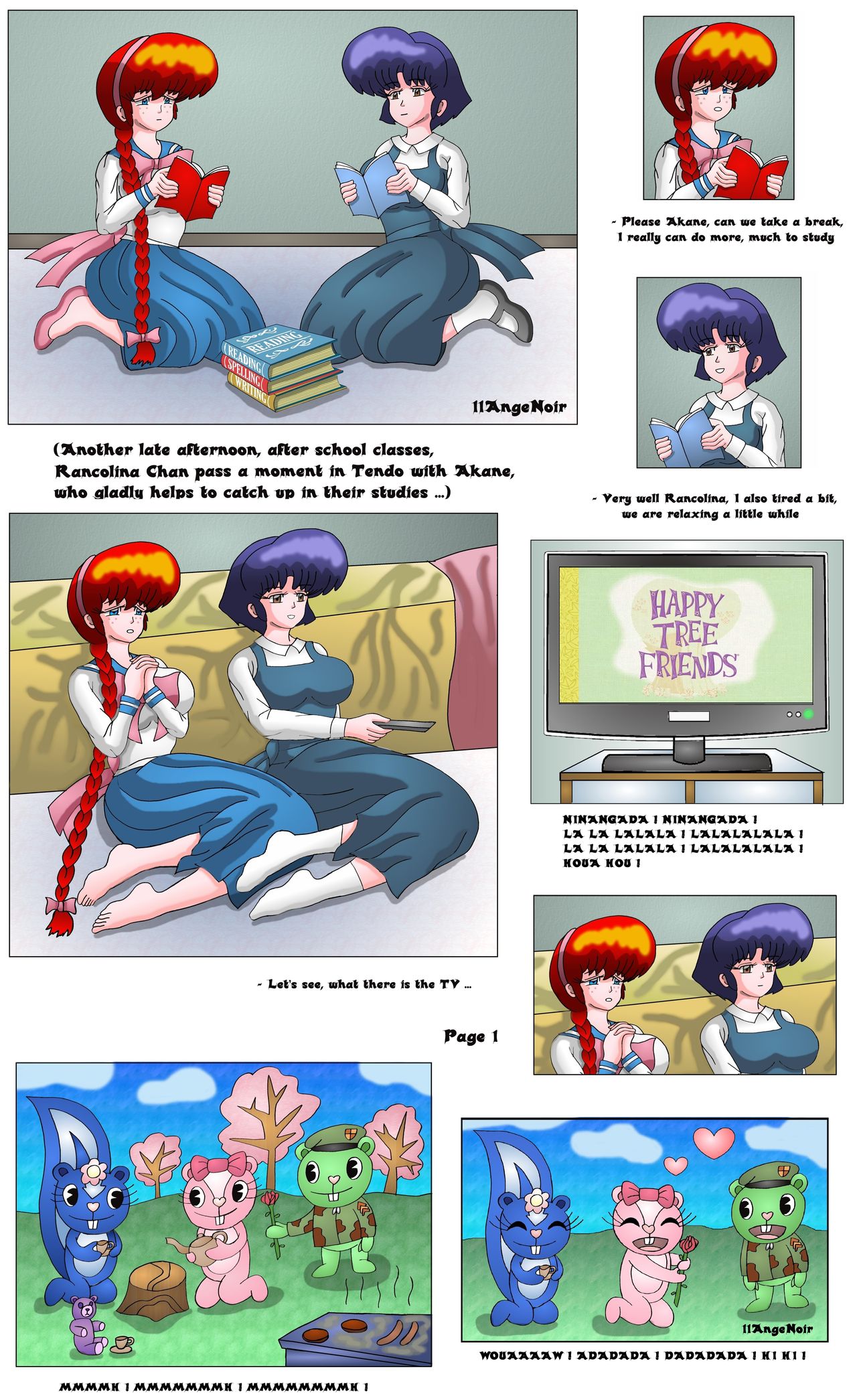 Doujin Akane Tendo & Rancolina Chan encouter Flippy Happy Tree Friends Hentai WTF Troll Pervert Humor School Girls Gore page 4 full