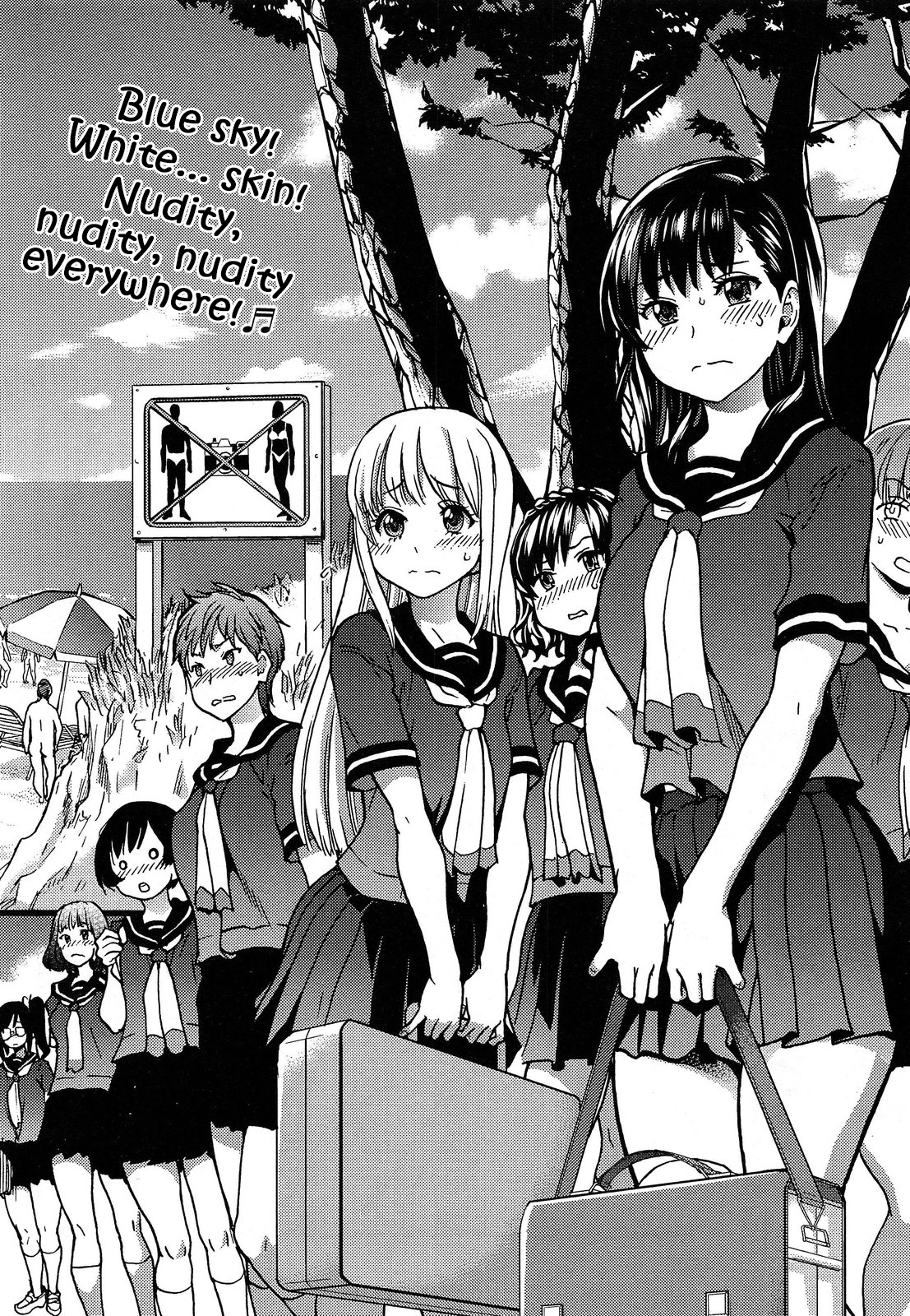 Nudist Beach ni Syuugaku Ryokoude!! Ch. 1-9 page 2 full