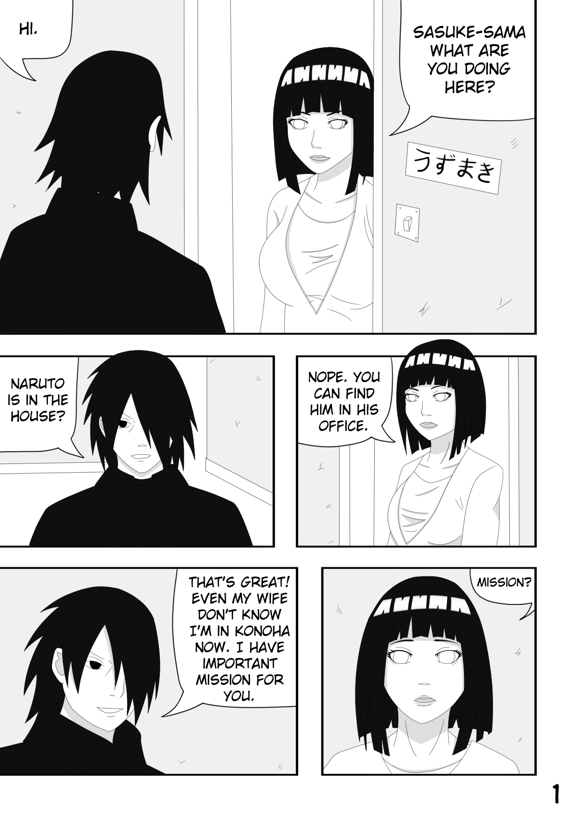 SasuHina comic page 1 full