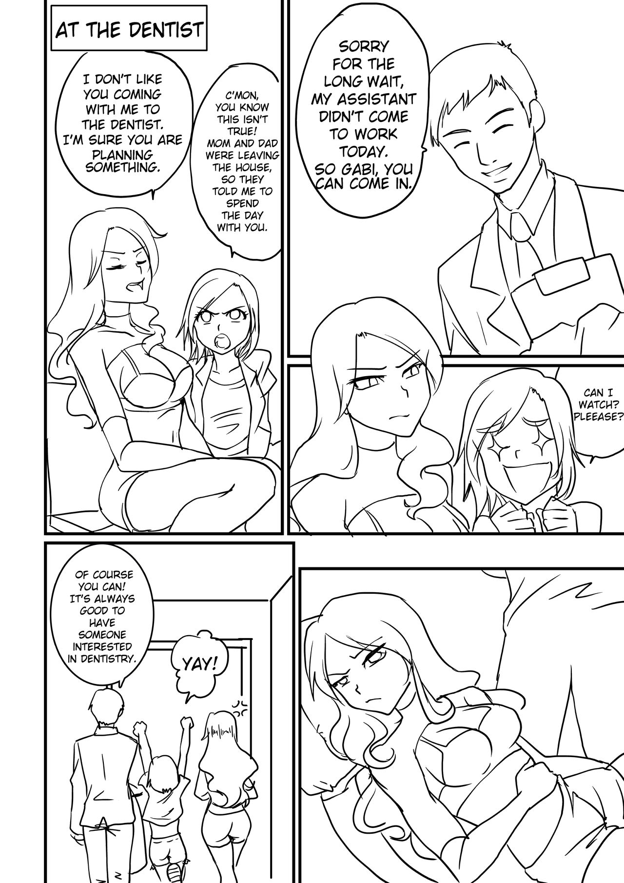 Gabi and Emily in 'Fun in the dentist' page 1 full