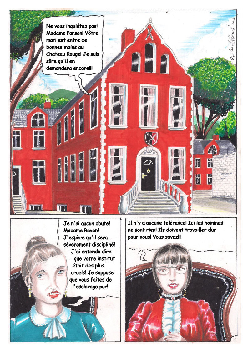 The Red Castle  Femdom comic page 1 full