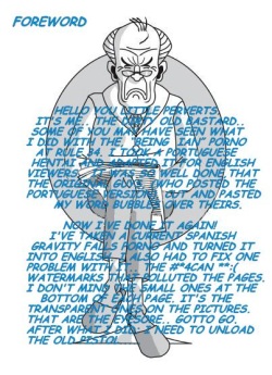 GRAVITY FALLS VOL.1" ONE SUMMER OF PLEASURE", THE DIRTY OLD BASTARD'S ENGLISH EDITION..7-19-16