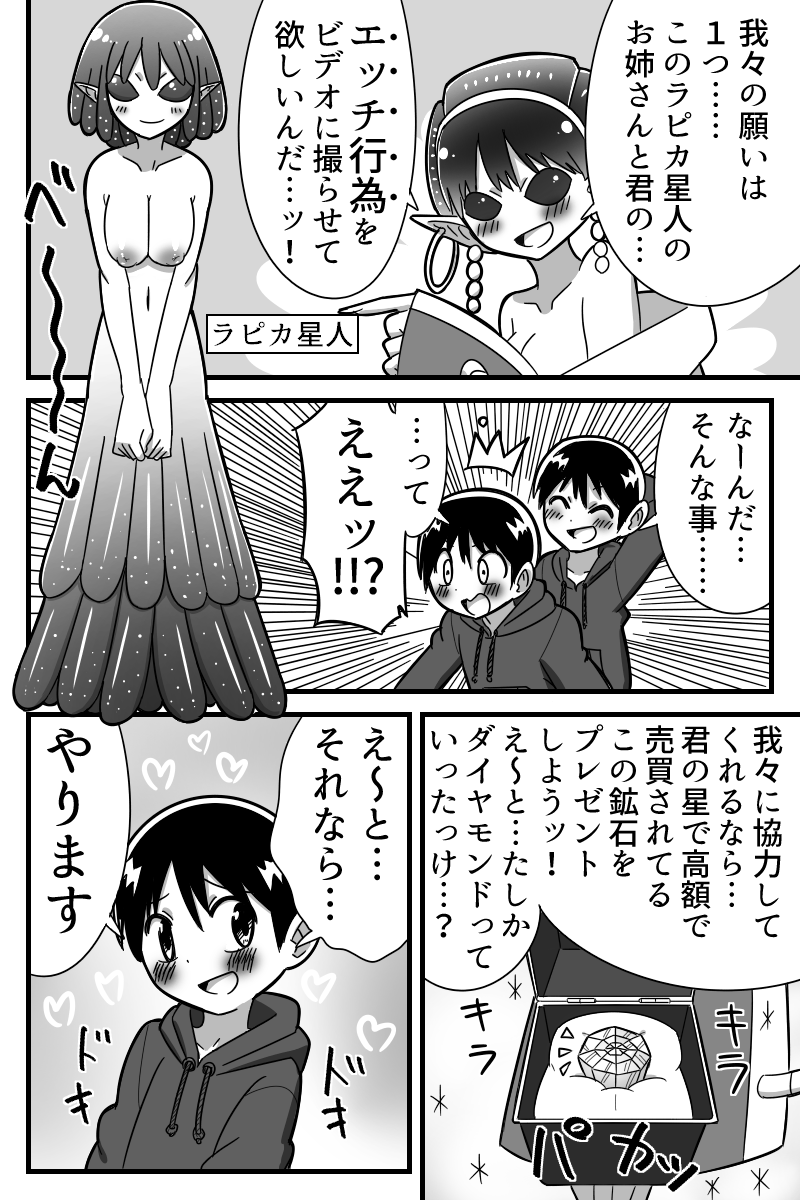 Uchuujin ni Rachi Sarete Uchuujin Muke AV ni Shutsuen Shichatta Shounen no Hanashi page 3 full