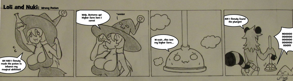 Loli the Witch and Nuki the Tanooki Girl transformation art by UnagiTakanashi page 11 full