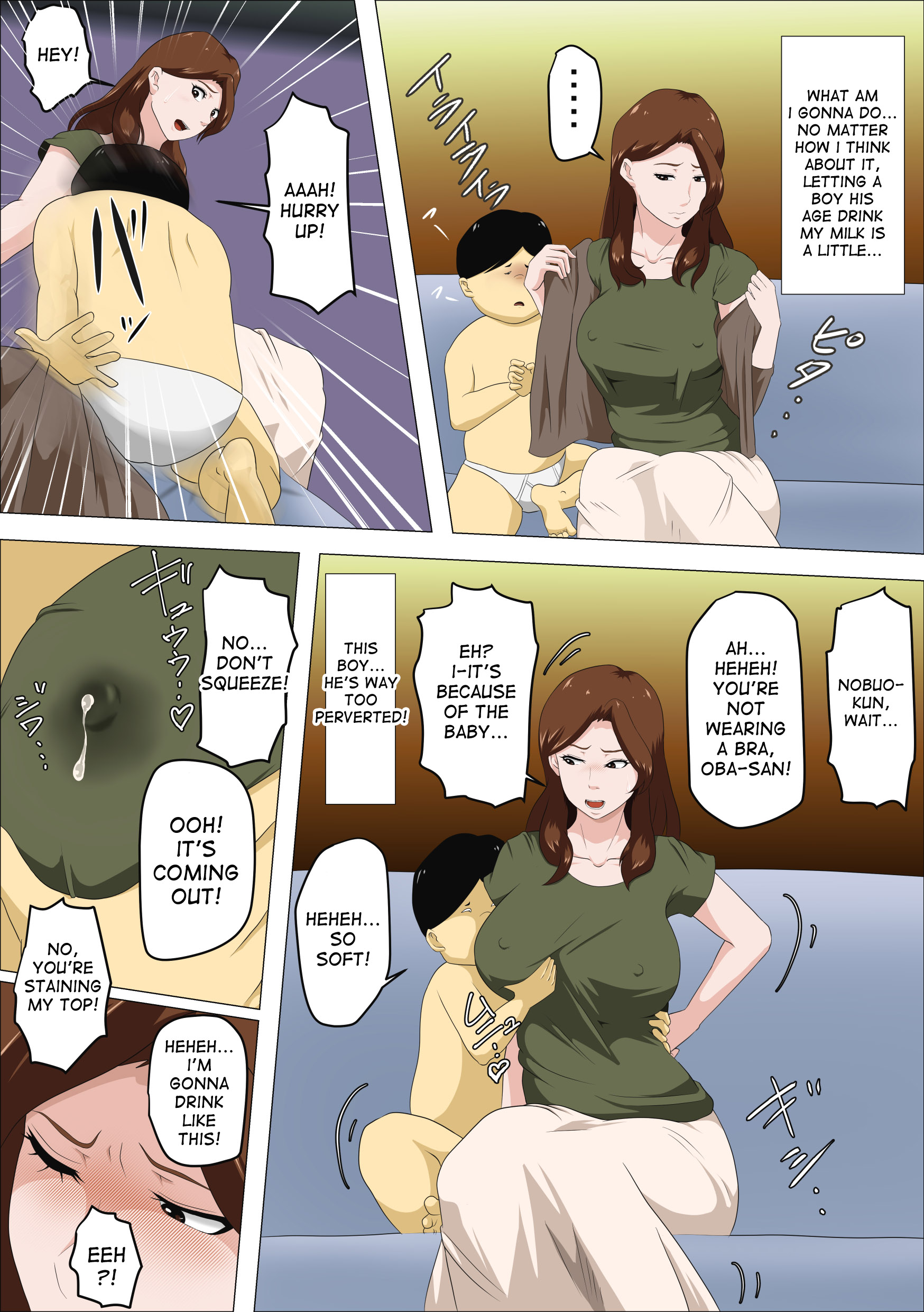 Shachou no Musuko o Azukattara Bonyuu o Suwareta Bakari ka..  | I Nannied The Boss's Son And All He Did Was Suck My Tits page 12 full