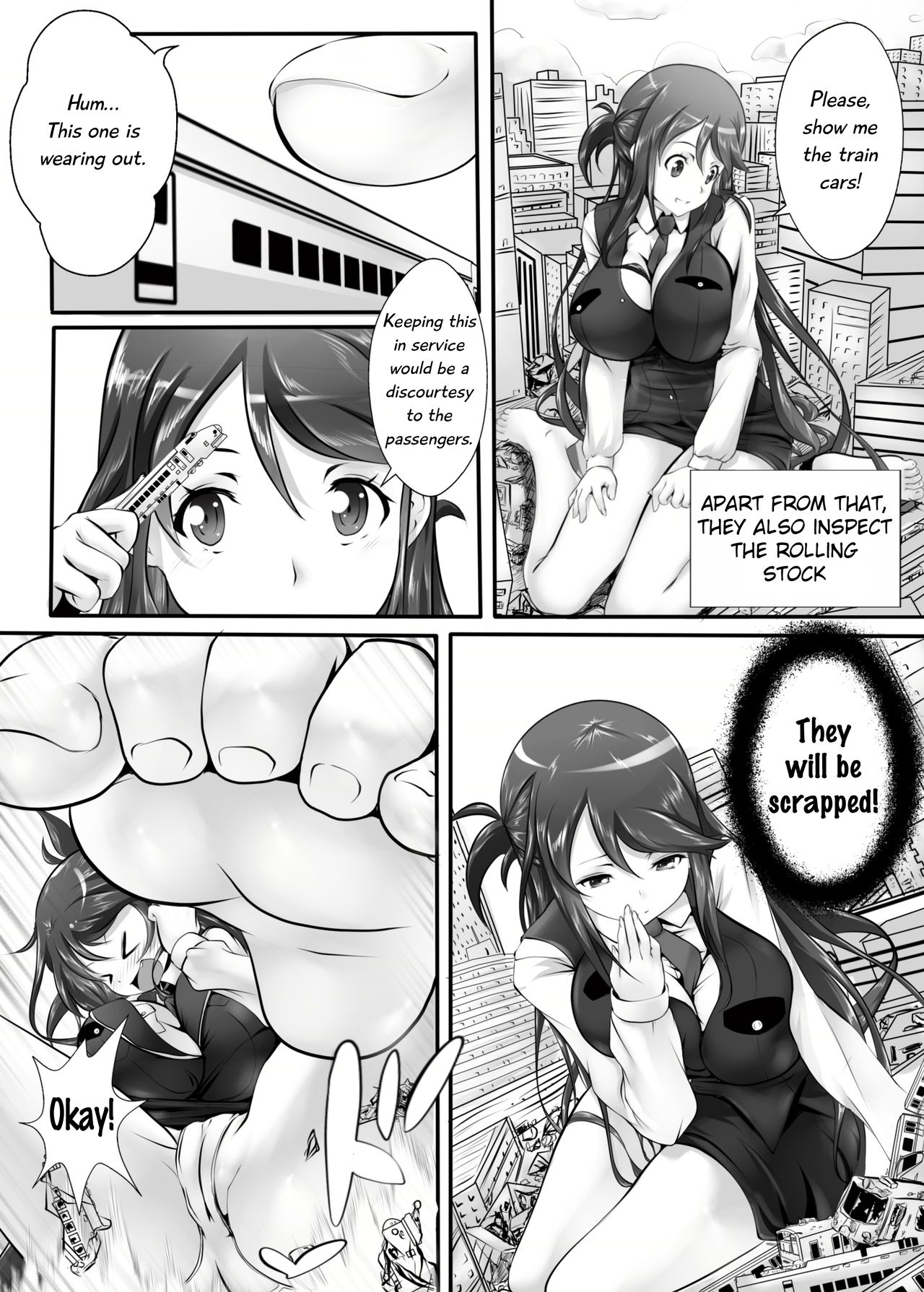 Kyodai Musume Tetsudou Kouantai - Rail Giantess! page 11 full