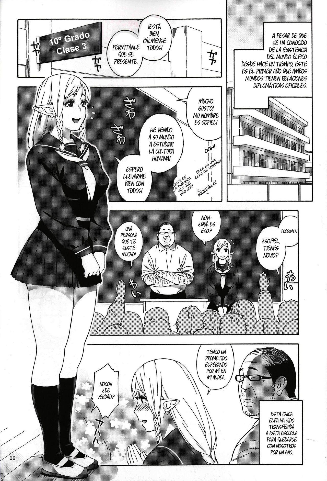 Tenkousei JK Elf -Houkago Choukyou Jugyou- | Estudiante Élfica Transferida de Escuela Secundaria -Lecciones de Entrenamiento Sexual Después de las Clases- page 5 full
