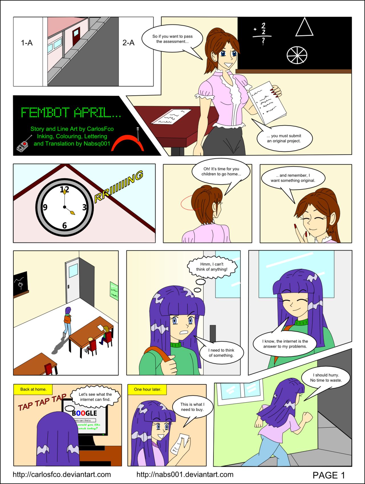 Fembot April  1&2 page 1 full