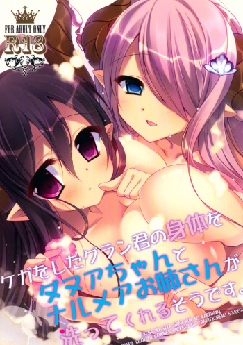 (C89) [NANACAN (Nanaka Mai)] Kega o Shita Gran-kun no Karada o Danua-chan to Narumea Onee-san ga Aratte Kureru Sou desu. (Granblue Fantasy) cover