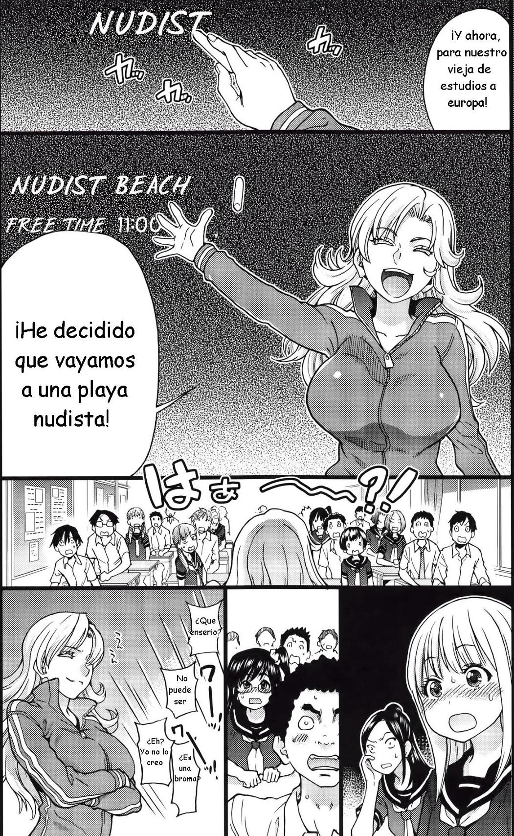 Nudist Beach ni Syuugaku Ryokoude!! - In school trip to the nudist beach!! | ¡Viaje de estudios a la playa nudista! page 6 full