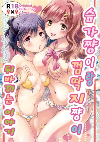 [peachpulsar (Mira)] Oppai-chiyan to Chippai-changa Irekawaru Hanashi | 슴가쨩이랑 껌딱지쨩이 뒤바뀌는 이야기 [Korean] [팀 노고치] [Digital] cover