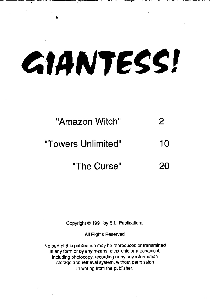 EL Publications Giantess Magazine 3 and 4 page 1 full