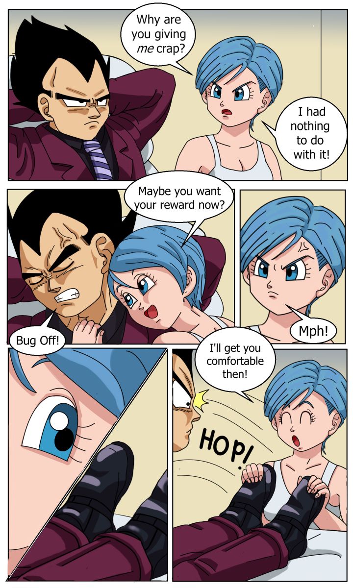 Bulma Licks Vegeta's Feet page 2 full