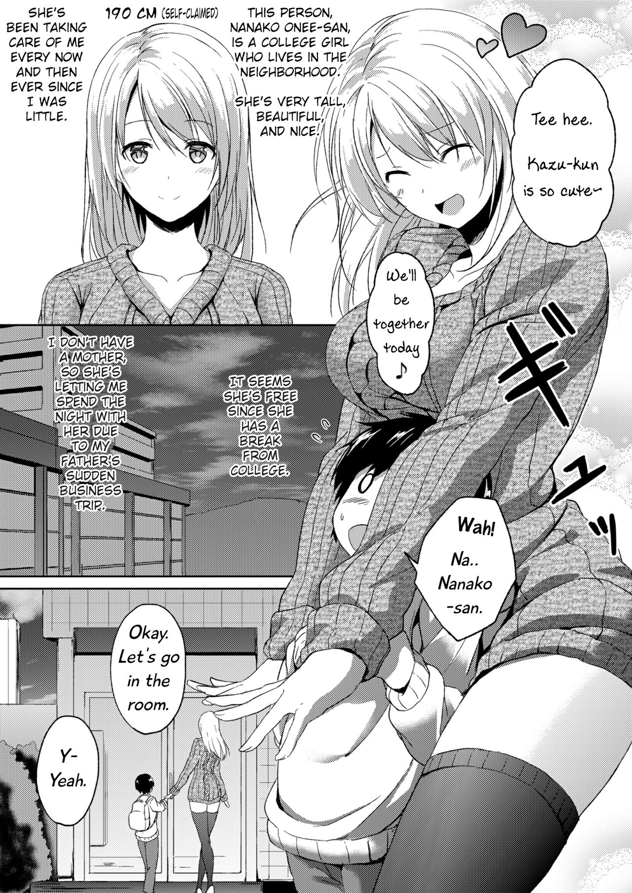 190cm↑ Choushin Onee-san to Taikakusa Icha Love Jikan | 190cm↑ Size Difference "Icha Love" Time with a 190cm Tall Onee-san page 5 full