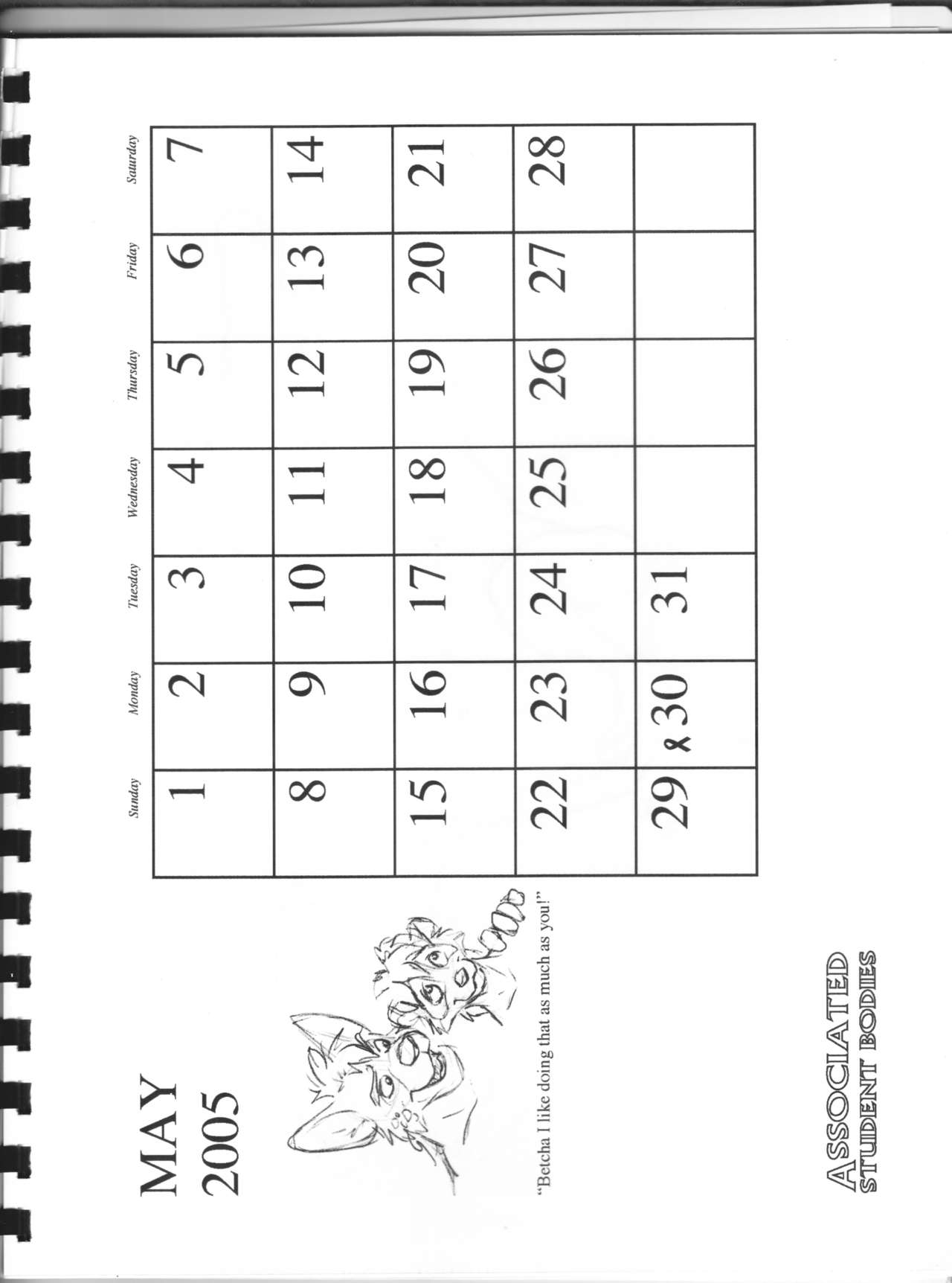 Associated Student Bodies 2005 Calender page 12 full