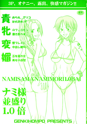 (C83) [Genki Honpo (Saranoki Chikara)] Nami-sama Nami-mori 1.0-Bai (One Piece) cover