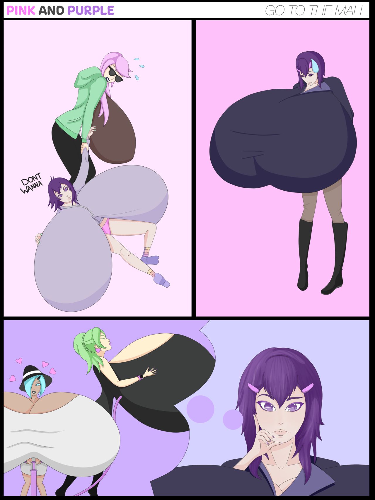 Pink and Purple Go To The Mall page 1 full