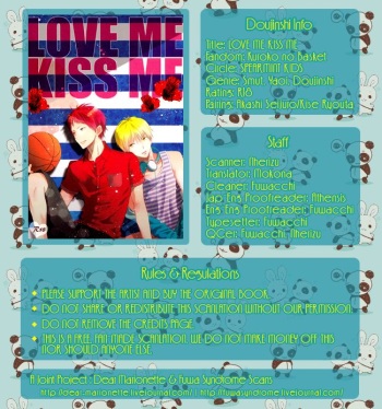 (C82) [SPEARMINT KIDS (Konno Tsugumi)] Love Me Kiss Me (Kuroko no Basuke) [Russian] [yt pyf.] cover