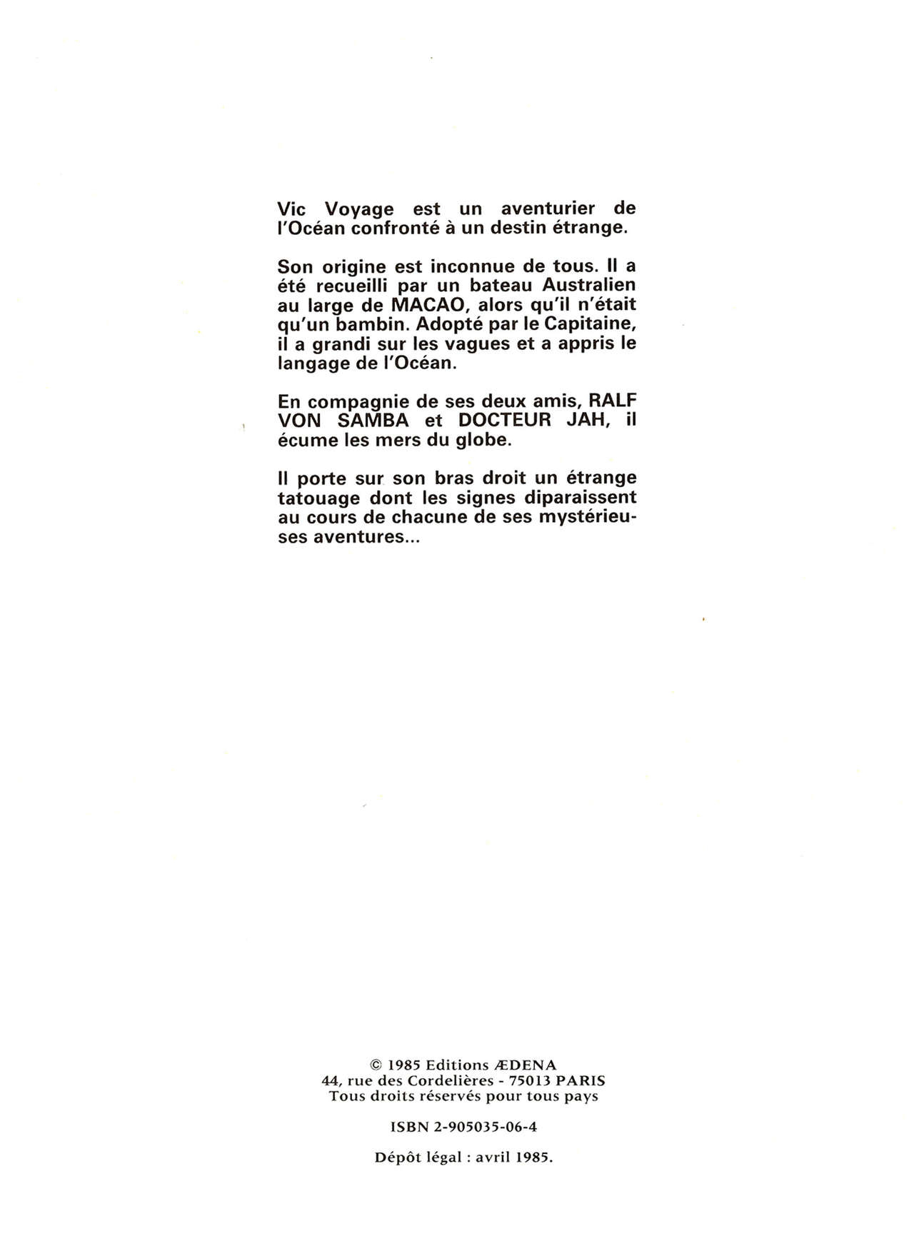 Les Aventures de Vic Voyage 03 - Le monde tabou page 3 full