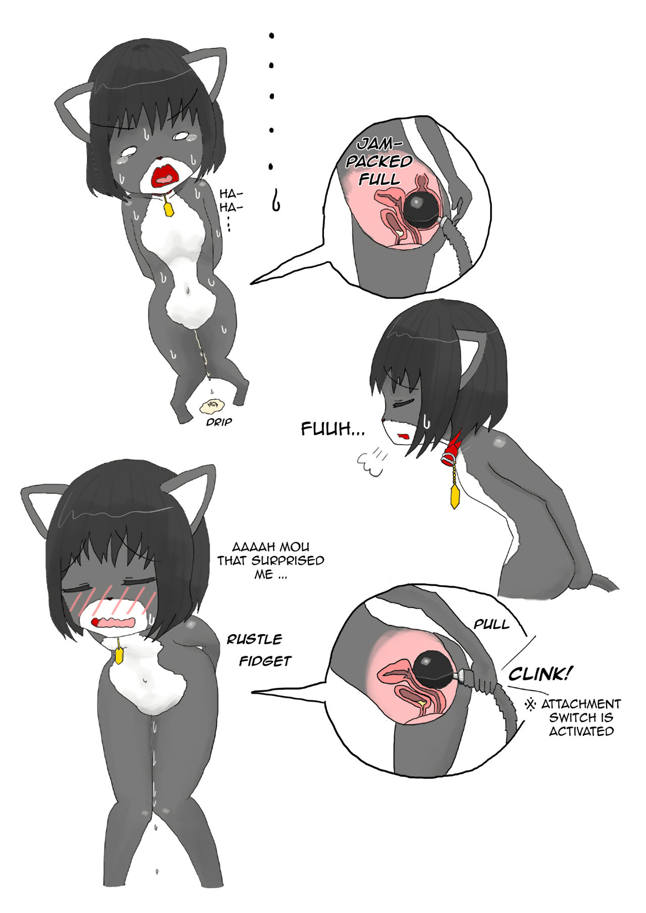 zenra ni neko no body paint! anal shippo de kyousei onanie- | I'm totally naked in a cat body paint! And I'm forced to masturbate with a cat tail plug! page 12 full