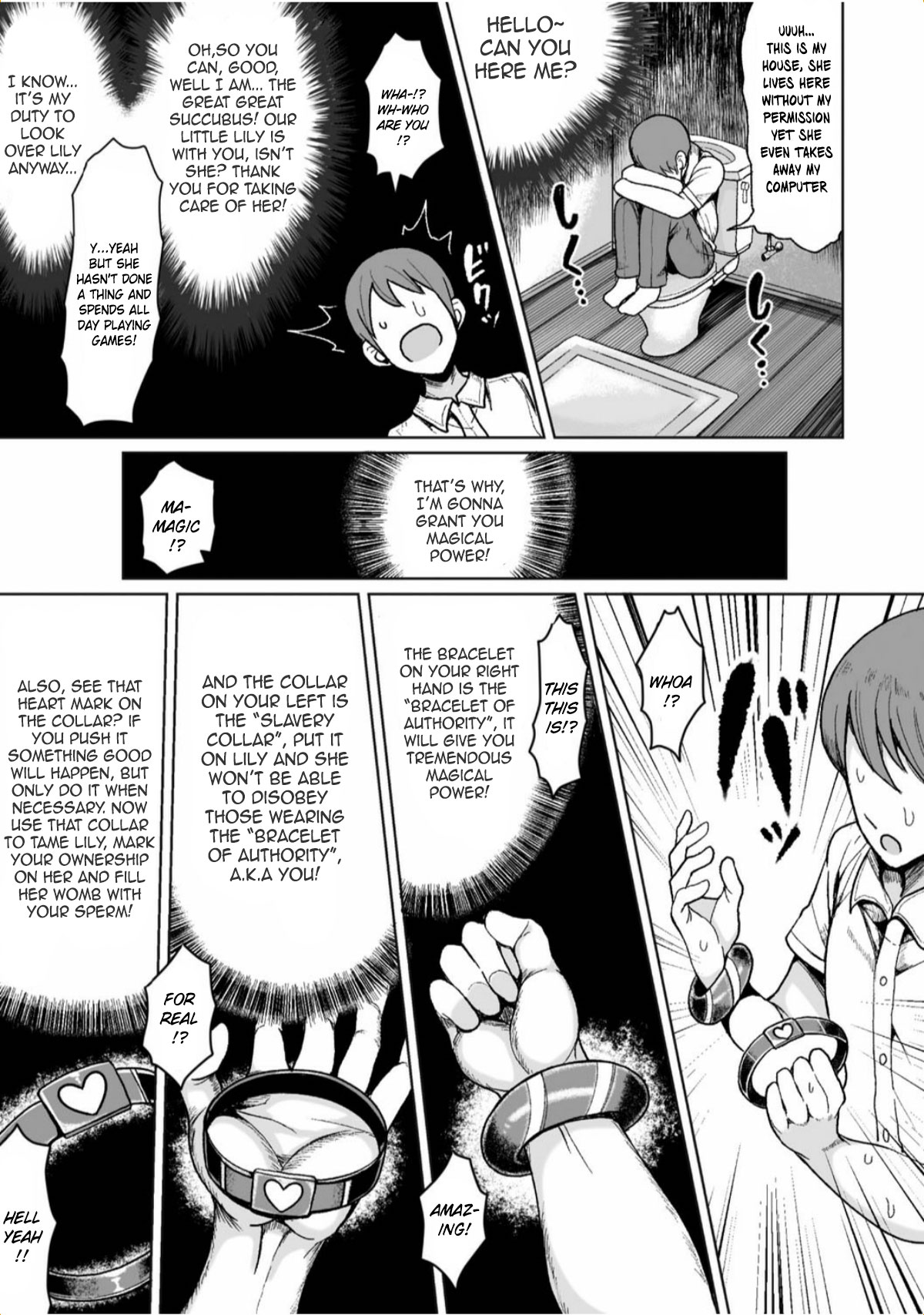 Namaiki Loli Succubus o Mahou no Kubiwa de Onahole ni Shichae!! | Turning a Loli Succubus into a Sex Sleeve with the Magic Collar!! page 3 full