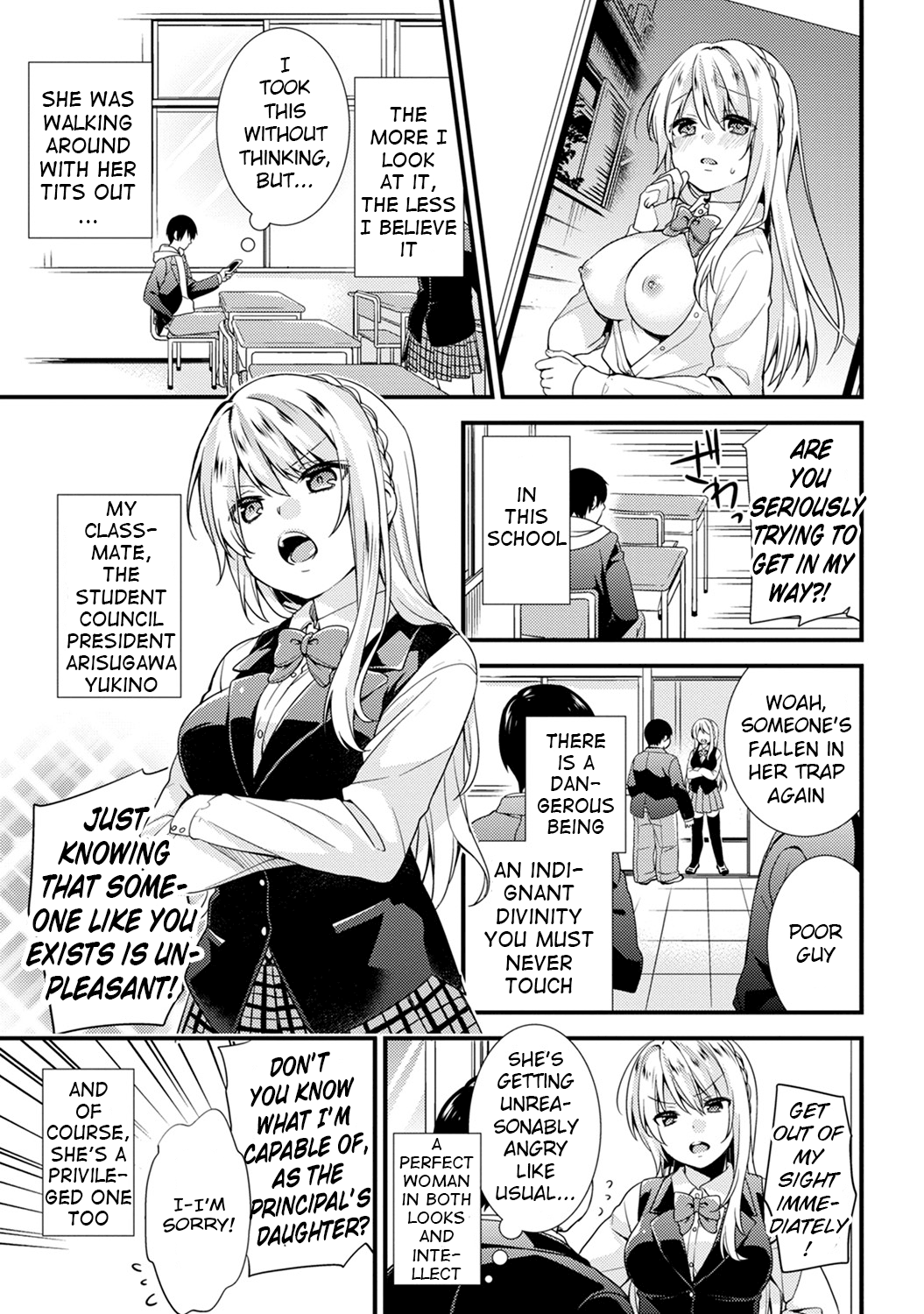 Gakuen no Ojou-sama ga Roshutsukyou no Dohentai datta Hanashi Ch. 1-4 page 3 full
