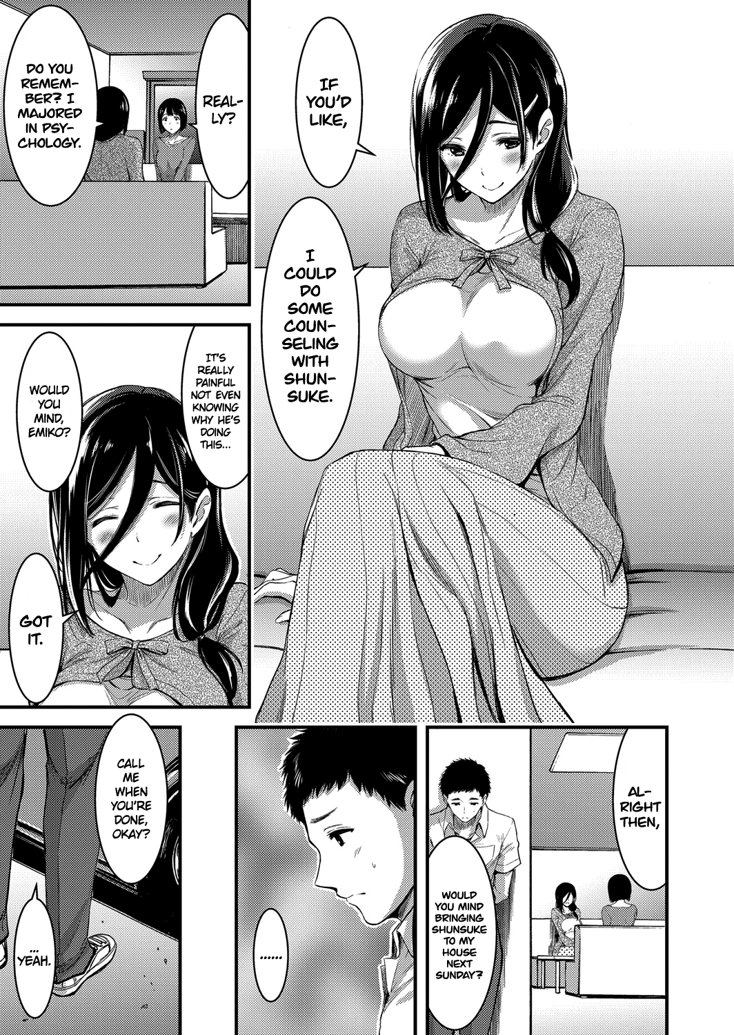 Doutei Tsumamigui Counselor ~Yuujin no Musuko ni Kindan Fudeoroshi~ | The Counselor Who Eats Virgins for Breakfast ~Deflowering Her Friend's Son~   =Dark Mac + CW= page 3 full
