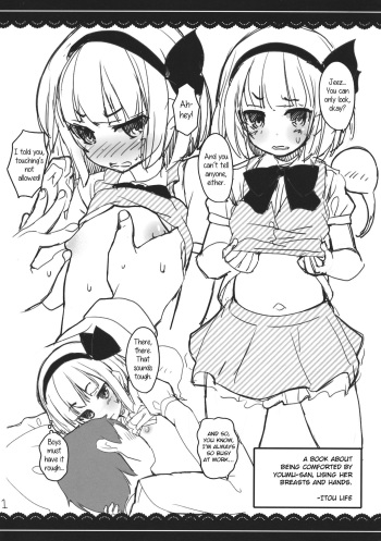 (C86) [Itou Life] Youmu-san ni Oppai to Tekoki de Nagusamete Morau Hon (Touhou Project) [English] cover