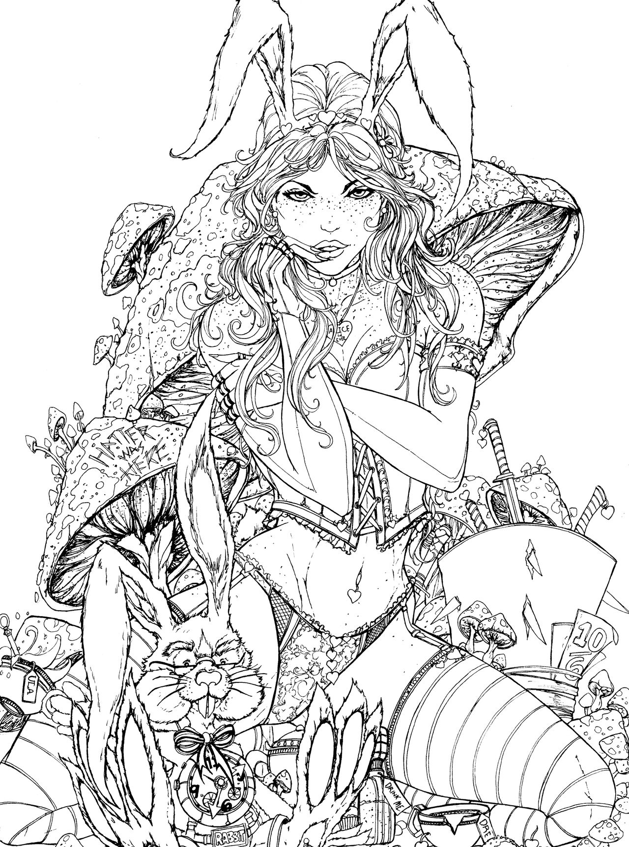 Grimm Fairy Tales Adult Coloring Book page 11 full