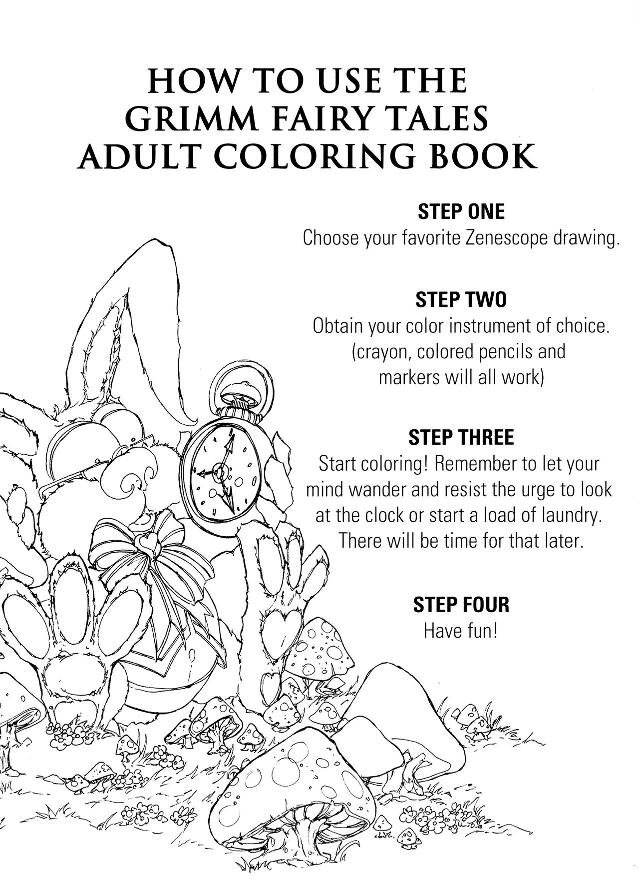 Grimm Fairy Tales Adult Coloring Book page 4 full