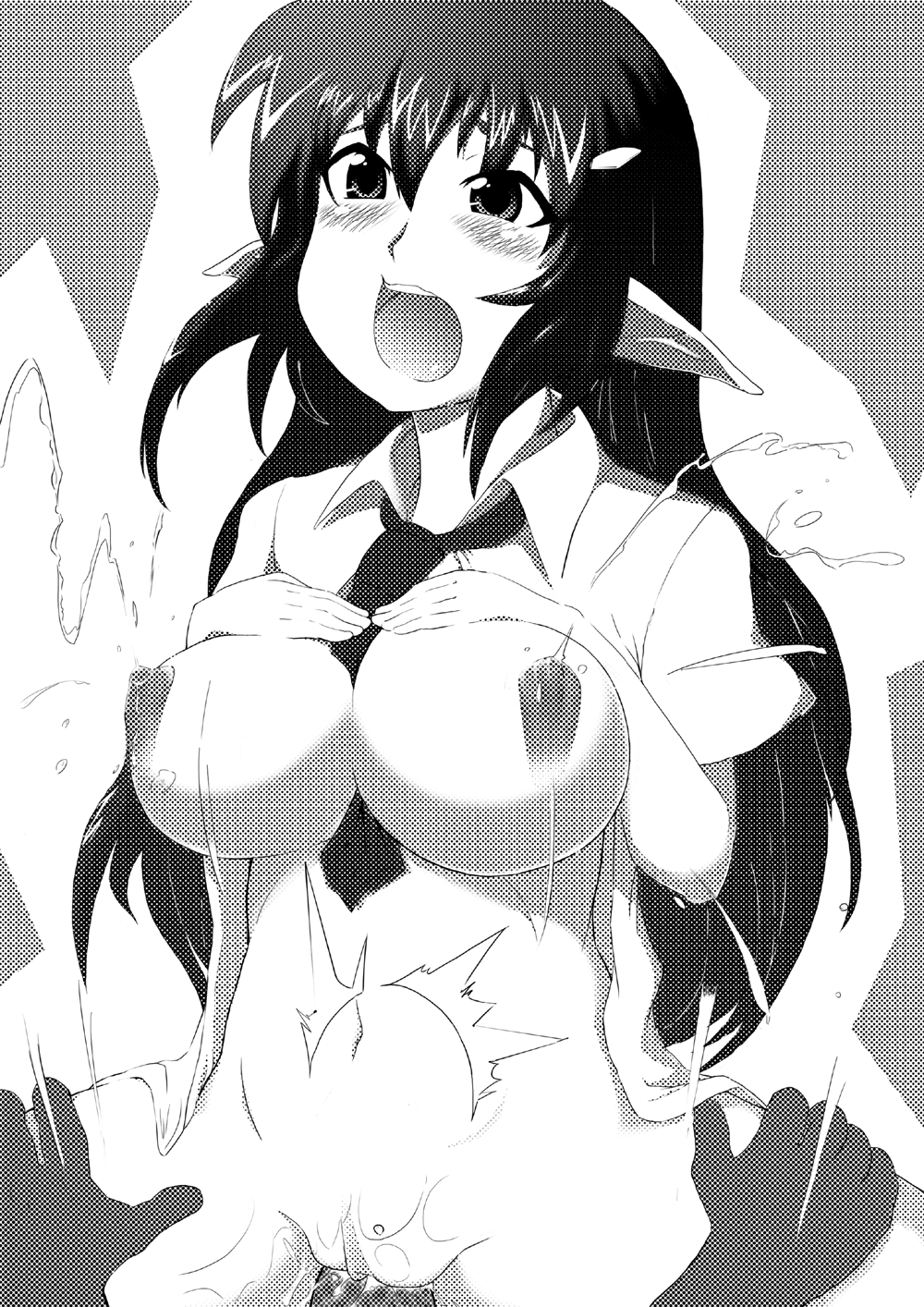 Bonyuu ga Deru Bakunyuu JK ni Ecchi na Koto o Suru dake no Hon | Sólo un oneshot en el cual a una tetona le sale la leche page 11 full