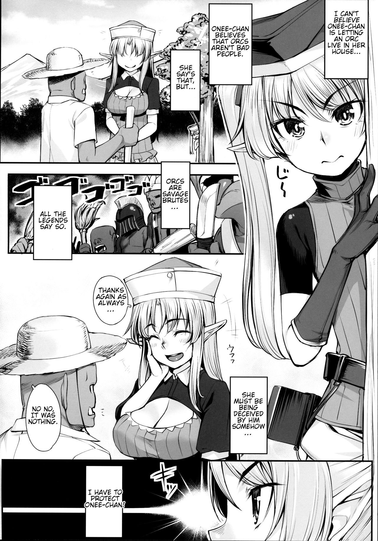 Elf Shimai to Orc-san | Elf Sisters And The Orc page 4 full