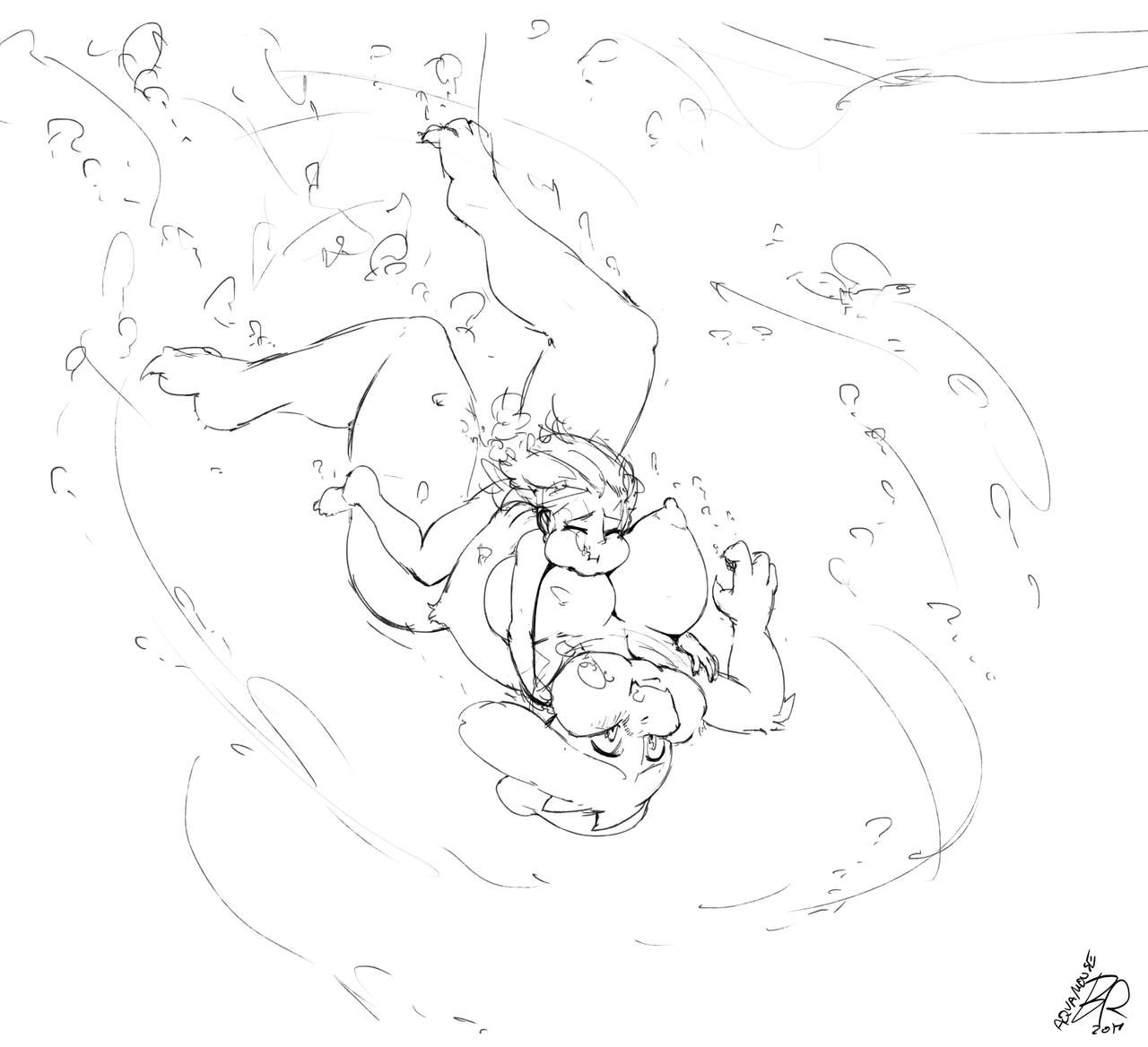 Toriel and Frisk Underwater Cave Peril page 1 full