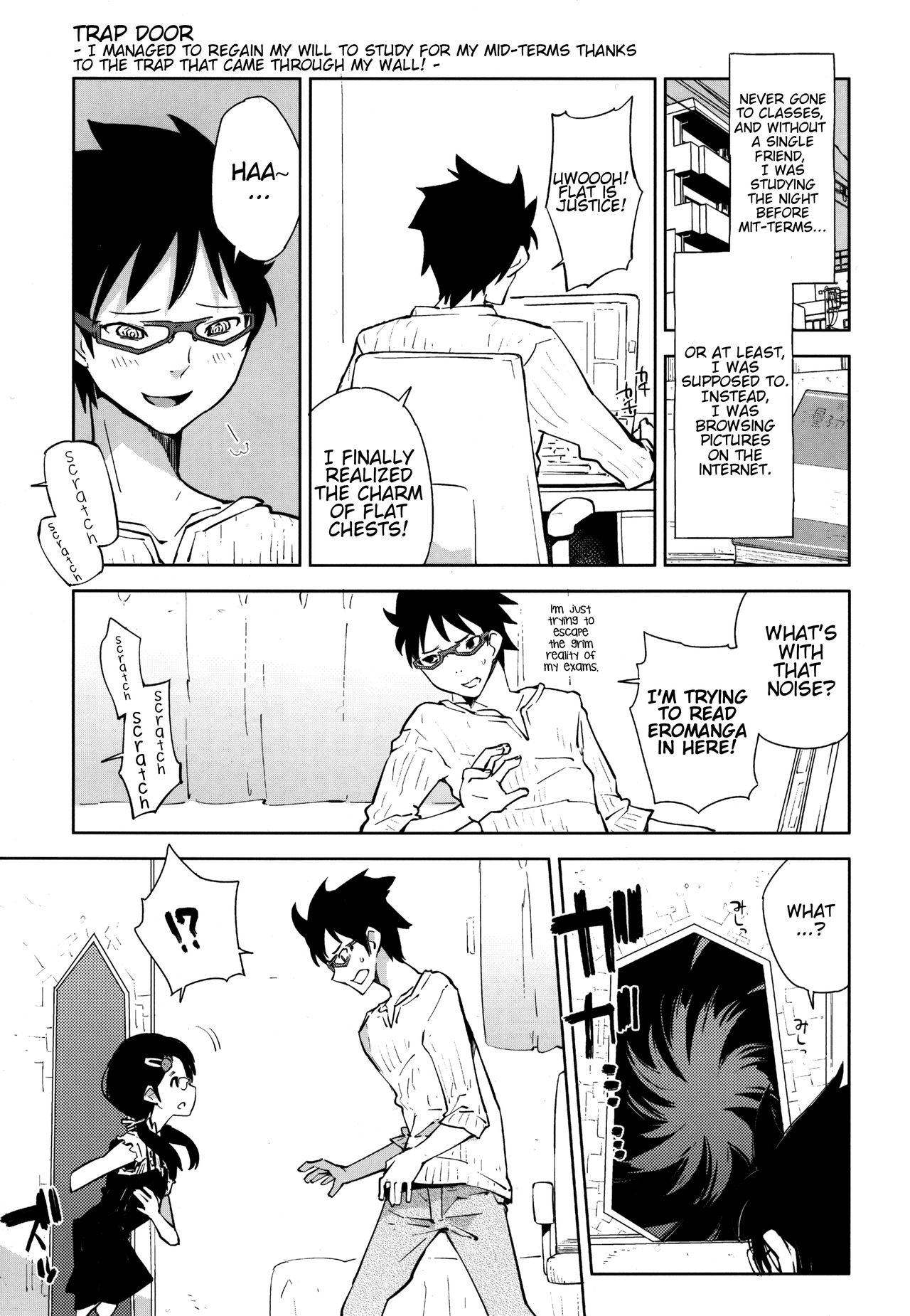 Otokonoko DOOR -Kimatsu Shiken no Benkyou ga Hakadotta no wa, Totsuzen Kabe kara Arawareta Otokonoko no Okage!- page 4 full