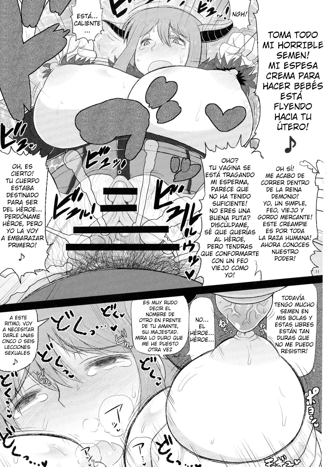 Maou-sama no Tawawa na Daniku Body ni Kimodebu Otoko ga Noshikakari Koshifuri Daigassen! Yuusha ga Inu Ma ni Sukebe Kodane o Zonbun Uetsukete Oishiku Shuukaku Shimakuri Bon. page 12 full