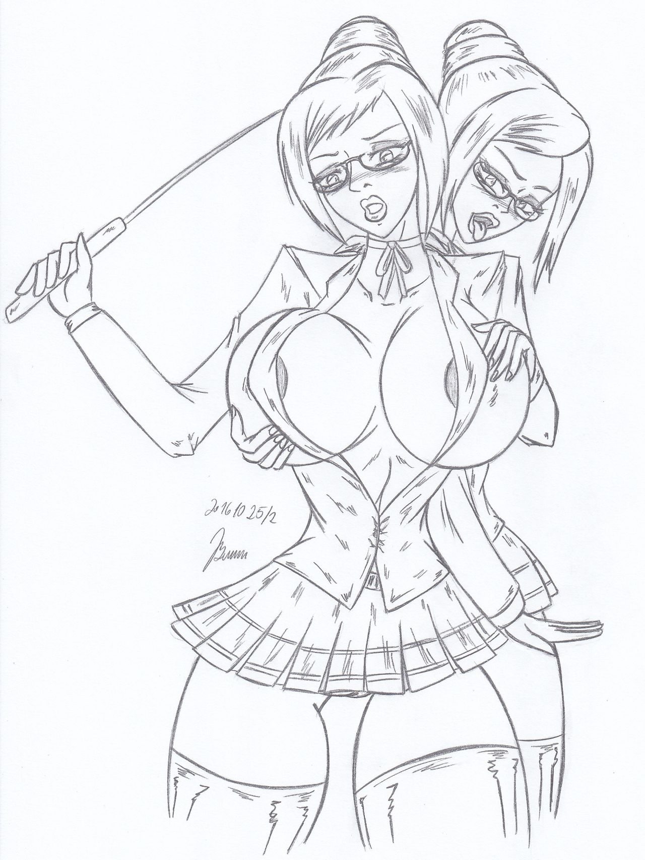 Shiraki Meiko & Titus -  _ My miny Sketches work page 5 full