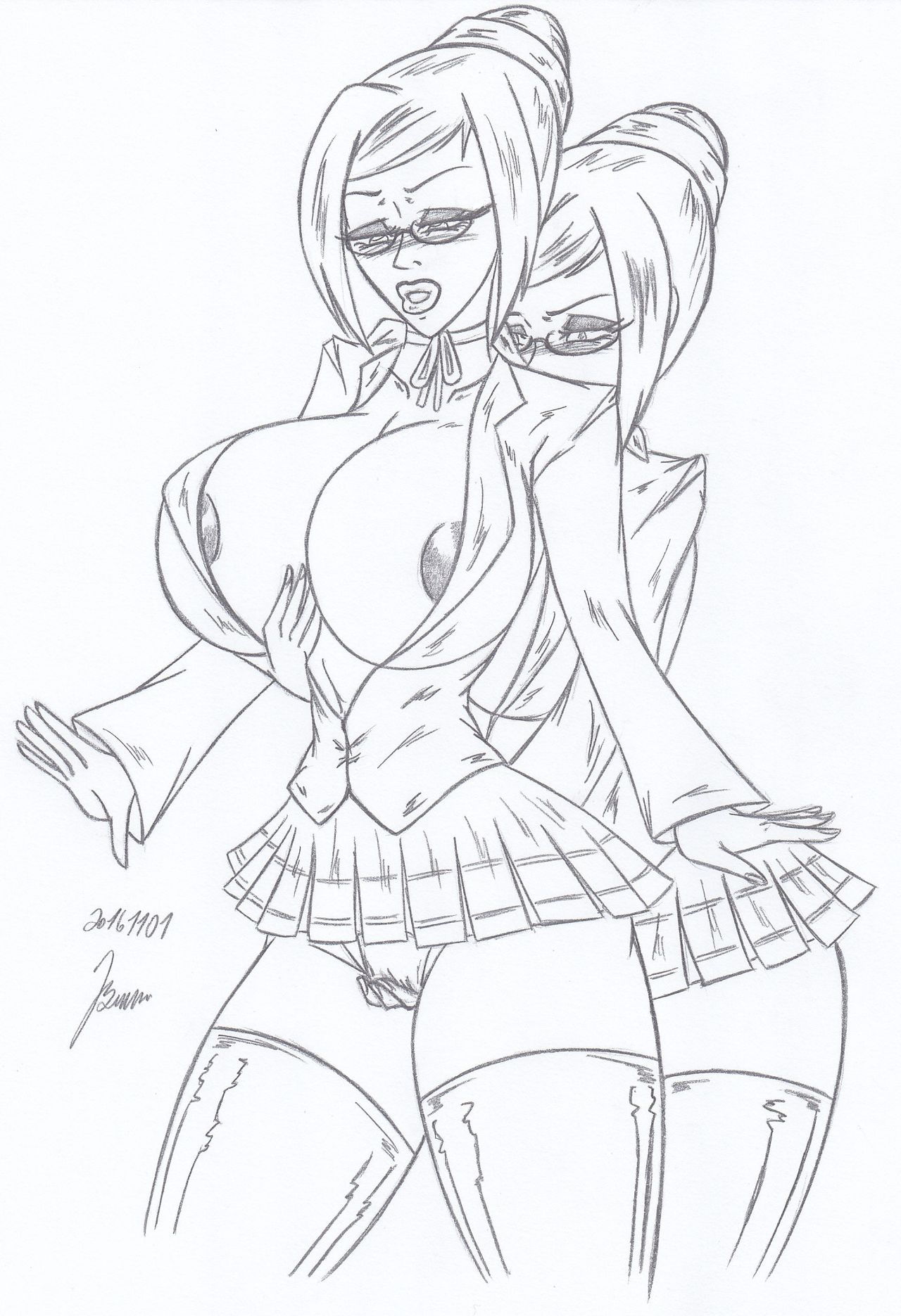 Shiraki Meiko & Titus -  _ My miny Sketches work page 7 full