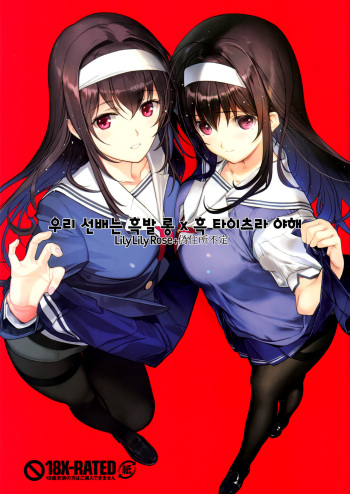 (COMIC1☆11) [LilyLilyRose, Nise-Jyuusyofutei (Mibu Natsuki, Nakamura Takeshi)] Boku-tachi no Senpai wa Kurokami Long x Kuro Tights de Eroi (Saenai Heroine no Sodatekata) [Korean] cover