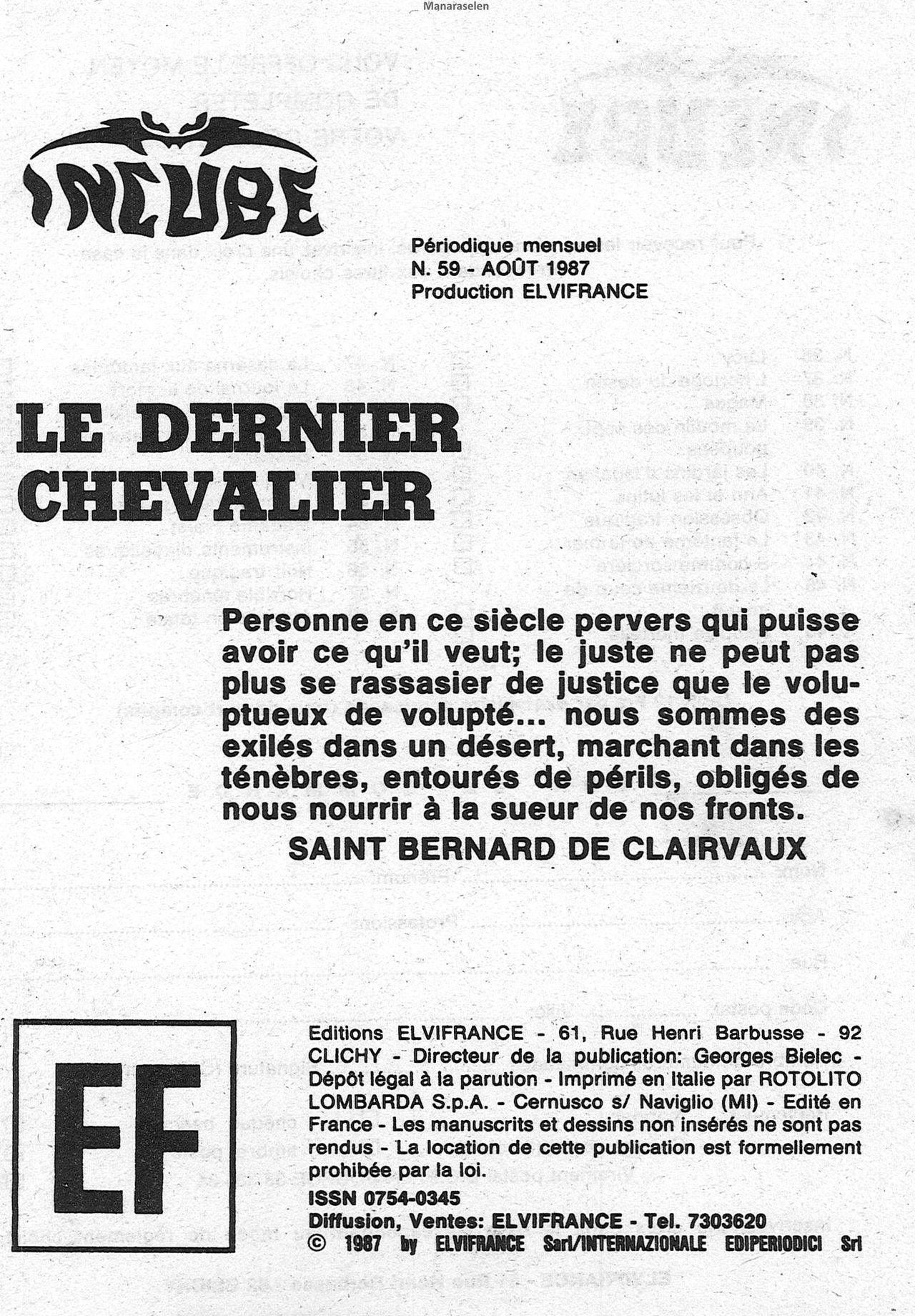 Elvifrance - Incube - 059 - Le dernier chevalier page 3 full